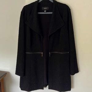 Alfani XL Long Collared Jacket, Black Pullover Light Coat / Cardigan Open Front